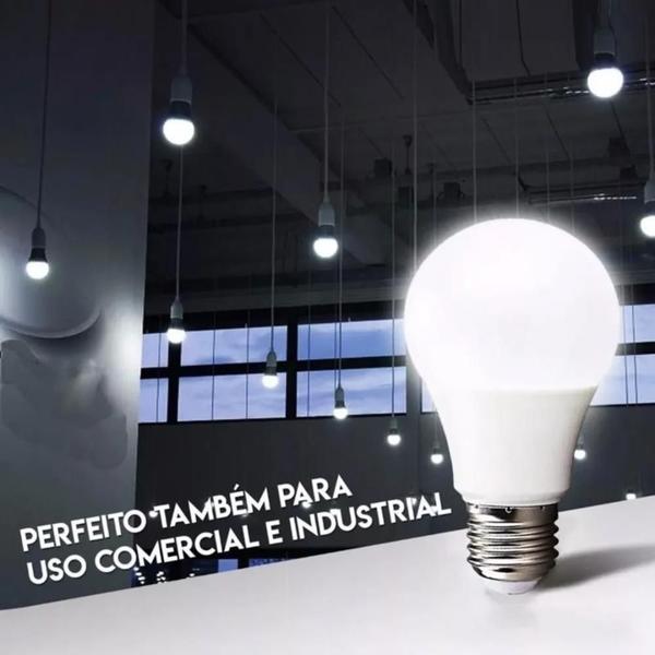 Imagem de Kit 10 Lâmpadas Led Bulbo 4,9W 127v Branco Frio 6,5K Inmetro