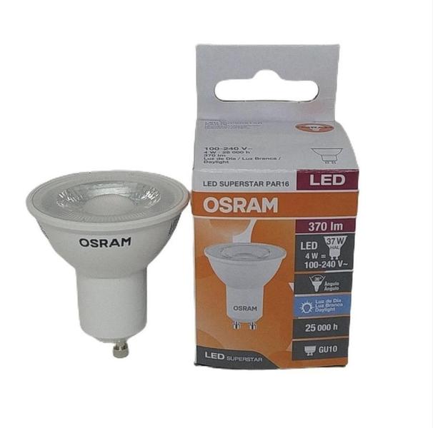 Imagem de Kit 10 Lampadas Led Dicroica Par16 4W 6500K 370Lm Gu10 Osram