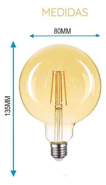 Kit 10 Lâmpadas led filamento retro E27 G80 4w 360lm biv 2200k Volter Imagem de Kit 10 Lâmpadas led filamento retro E27 G80 4w 360lm biv 2200k Volter