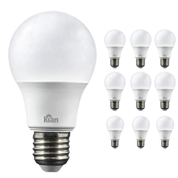 Imagem de Kit 10 Lâmpadas Led Kian Bulbo 9w 803lm Branco Frio 6500K E27 Bivolt Luz Branca Equivale 60w Residencial