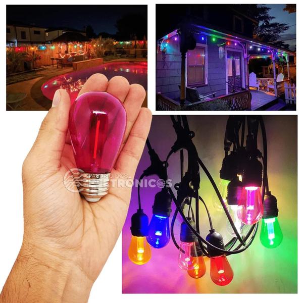 Imagem de kit 10 Lâmpadas Led Retrô  Boloinhas 1w S14 110v Decoração de Festa de Jardim  61461