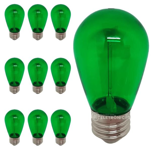 Imagem de kit 10 Lâmpadas Led Retrô Coloridas Boloinhas 1w S14 110v Abajurs Luminárias Jardim  61462