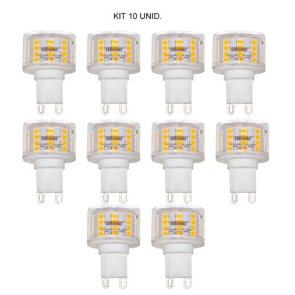 Imagem de Kit 10 lâmpadas led taschibra g9 compact 3,5w autovolt 2200k