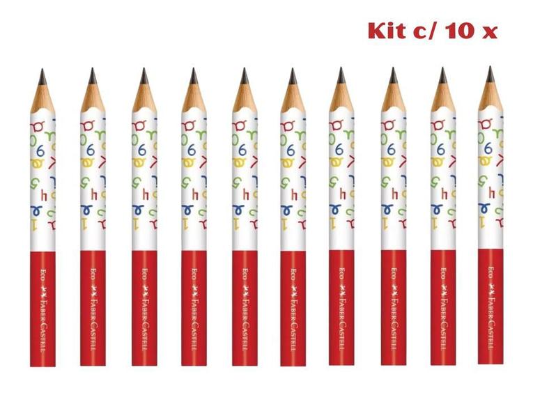 Imagem de Kit 10 Lápis Jumbo Escolar Infantil BIG Triangular Nº 2 HB Faber Castell