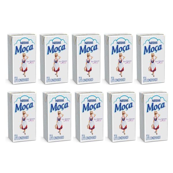 Kit 10 Leite Condensado Moça Semi-Desnatado Nestlé 395G - Nestle Imagem de Kit 10 Leite Condensado Moça Semi-Desnatado Nestlé 395G