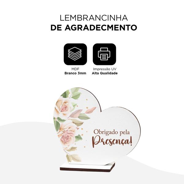 Imagem de Kit 10 Lembrancinhas MDF De Agradecimento Casamento Aniversário