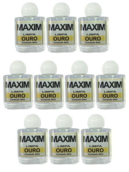 Imagem de Kit 10 Limpa Jóias Verdadeiras Ouro Puro 18K Maxim 40Ml