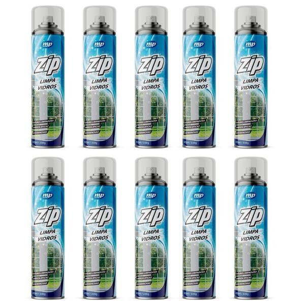 Imagem de Kit 10 limpa vidros desengordura e protege sem manchas spray zip 400ml my place