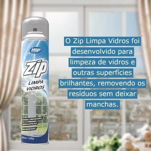 Imagem de Kit 10 limpa vidros desengordura e protege sem manchas spray zip 400ml my place