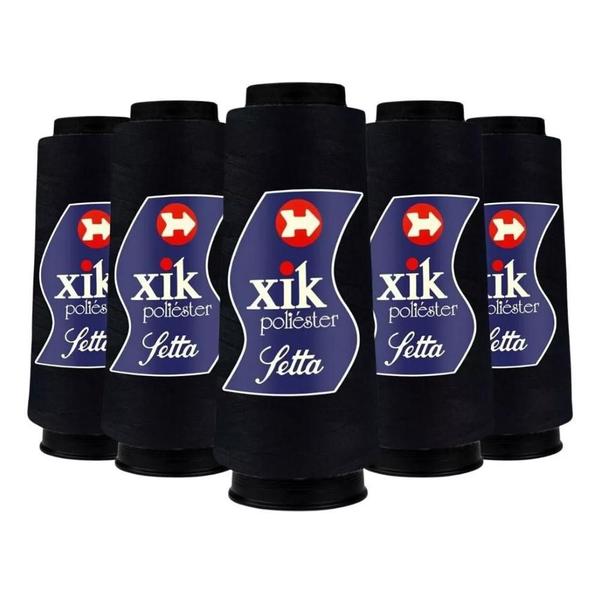 Imagem de Kit 10 Linhas de Costura Setta Xik Fio 120 Poliéster 2000j