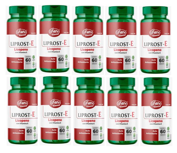 Imagem de Kit 10 Liprost E Licopeno C/ Vitamina E Unilife - 60 Cápsulas