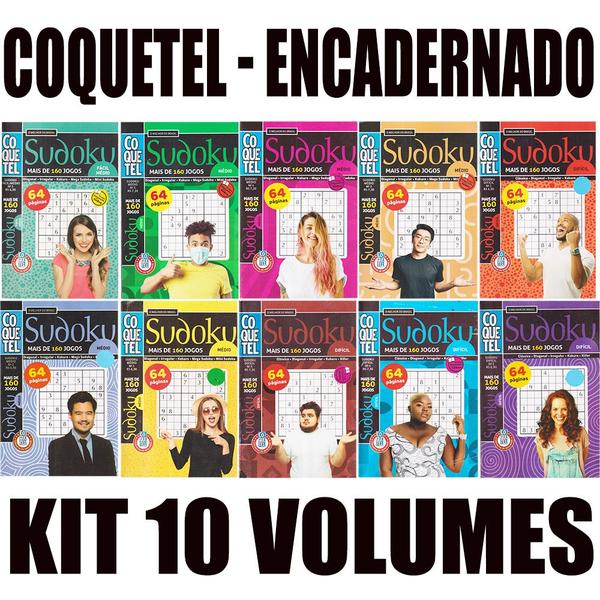 Imagem de Kit 10 Livros De Passatempos Coquetel Sudoku Encadernado