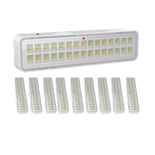 Imagem de KIT 10 Luminária de Emergência 30 LED SLIM