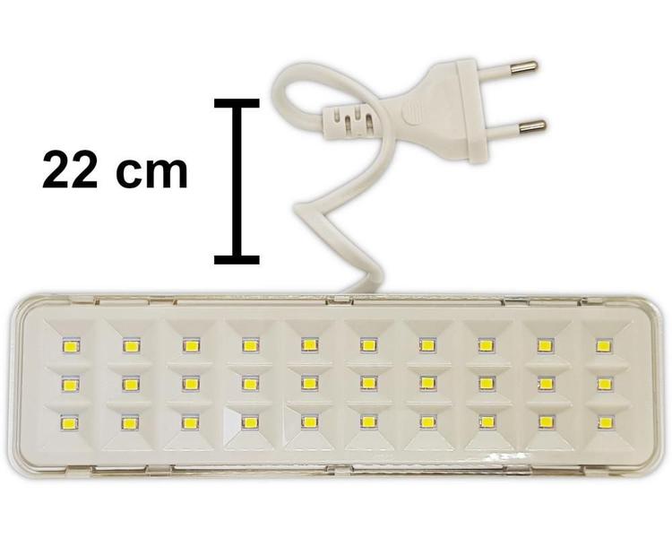 Imagem de Kit 10 Luminária Luz Emergência 30 Leds Bivolt Recarregável