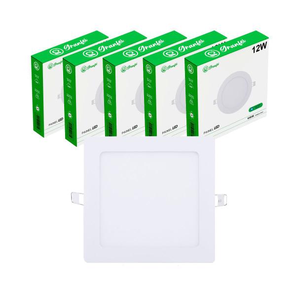 Kit 10 Luminária Painel Plafon Led 12W Quadrado Redondo Embutir - GRANFEI Imagem de Kit 10 Luminária Painel Plafon Led 12W Quadrado Redondo Embutir
