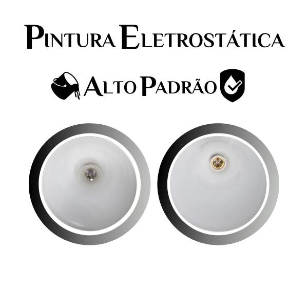 Imagem de Kit 10 Luminária Pendente Bala Nova Com Interior Branco Brilho Com Fiação 110/220v