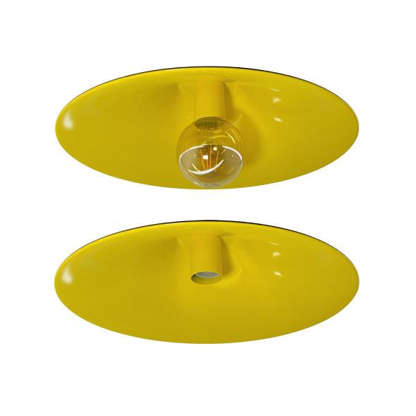 Imagem de Kit 10 Luminária Pendente Chapéu Chinês Com Interior Amarelo Com Fiação 110/220v