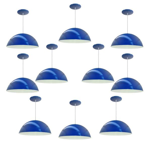 Kit 10 Luminária Pendente Meia Lua 50cm Interior Branco Brilho Com Fiação 110/220v - Luminárias Navarro Imagem de Kit 10 Luminária Pendente Meia Lua 50cm Interior Branco Brilho Com Fiação 110/220v
