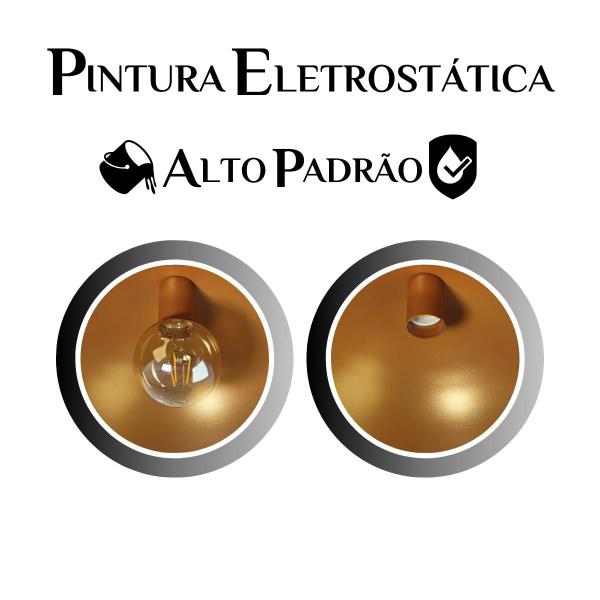 Imagem de Kit 10 Luminária Pendente Meia Lua 50cm Interior Cobre Com Fiação 110/220v