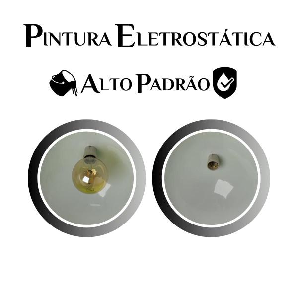 Imagem de Kit 10 Luminária Pendente Retro 40cm Interior Branco Brilho Com Fiação 110/220v