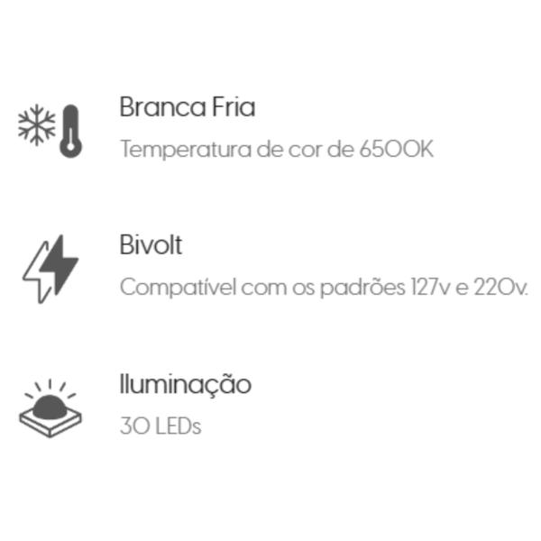 Imagem de Kit 10 Luminárias Luz De Emergência 30 Leds 2w Bivolt Elgin