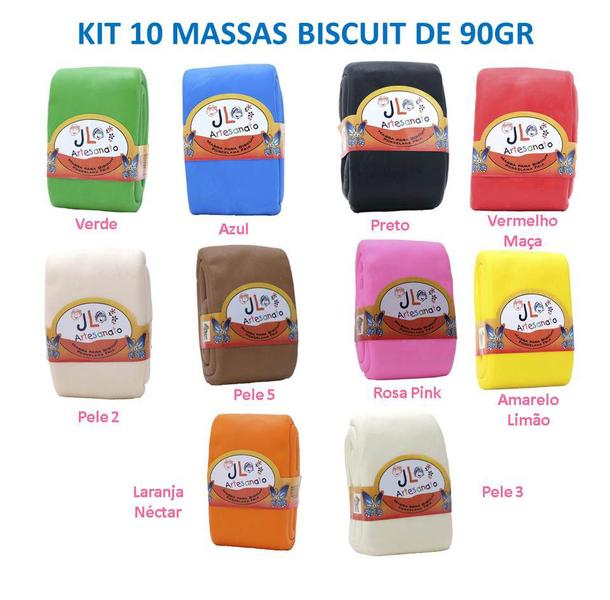 Imagem de Kit 10 Massas De Biscuit - Jl Artesanato 90 Gramas