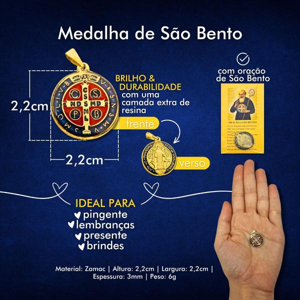 Imagem de Kit 10 Medalha De São Bento 2,2cm Atacado