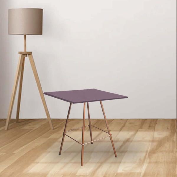 Imagem de Kit 10 Mesa de Centro Industrial Juan Eiffel Escritório Sala Ferro Bronze Tampo MDF Quadrado Rose Rosa - Ahazzo Móveis