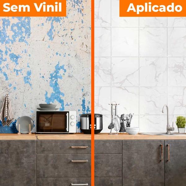 Imagem de Kit 10 Metros de Papel de Parede Adesivo Modelo Pedra Quartzo Vena