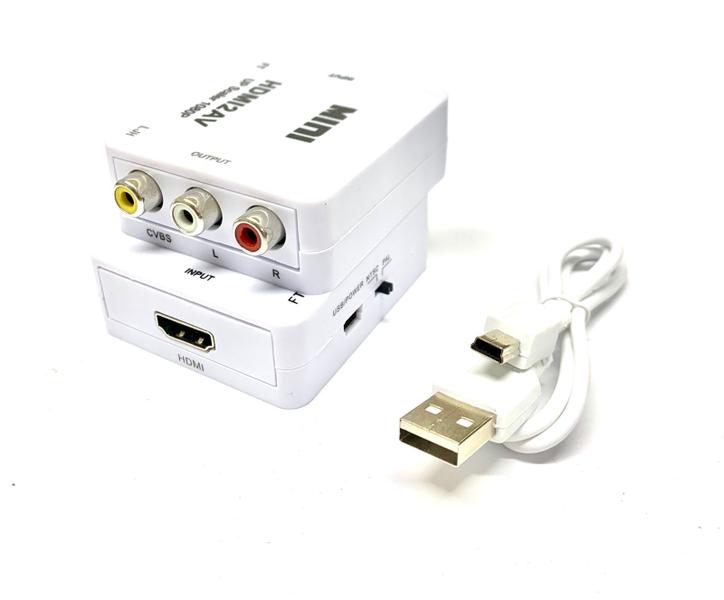 Imagem de Kit 10 Mini Conversor Adaptador Hdmi Para Rca Av Nfe Atacado