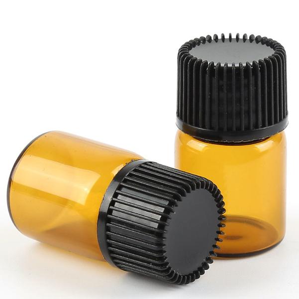 Imagem de Kit 10 Mini Garrafas Vidro Âmbar Gotejador Oleo Perfume 3Ml