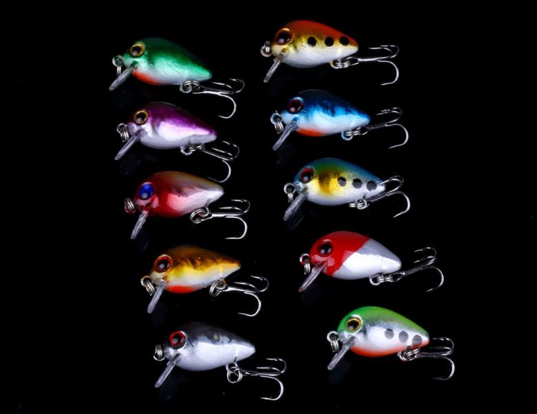 Imagem de Kit 10 Mini Iscas De Pesca Crank Cores Pesca Isca 2.6cm/1.6g