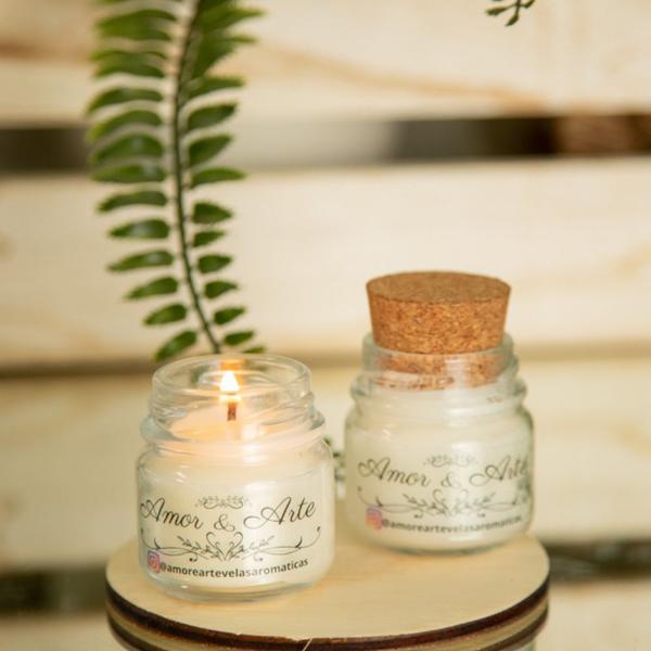 Imagem de Kit 10 Mini Velas Aromáticas P/ Lembrancinha Personalisadas Para Casamento 30G