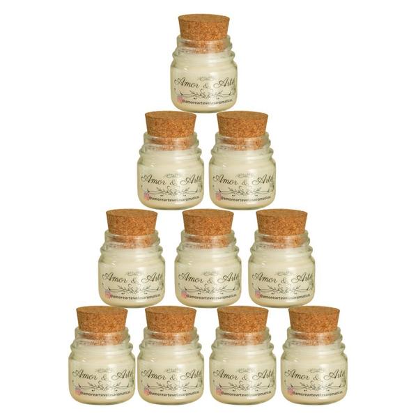 Kit 10 Mini Velas Aromáticas P/ Lembrancinha Personalizadas Para Maternidade 30G - Amor e Arte Velas Aromáticas Imagem de Kit 10 Mini Velas Aromáticas P/ Lembrancinha Personalizadas Para Maternidade 30G