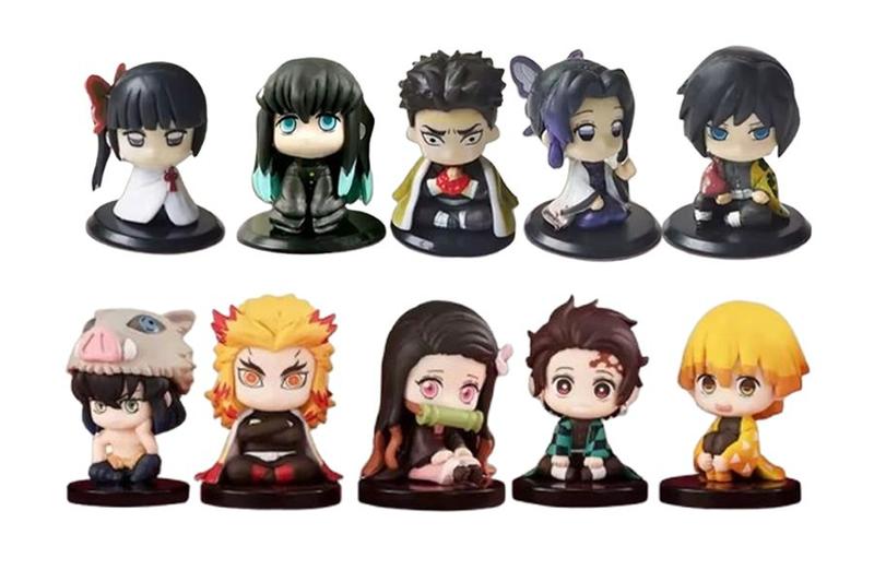 Imagem de Kit 10 Miniaturas Kimetsu no Yaiba  Tanjiro Nezuko Hashiras