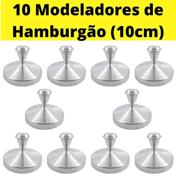 Imagem de Kit 10 Modelador Hambúrguer Prensador 10 Cm