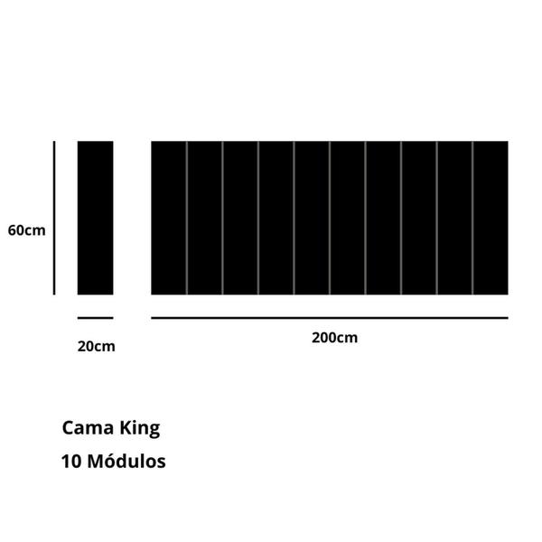 Imagem de Kit 10 Módulos Estofados Cabeceira Cama Casal 20x60cm Preto