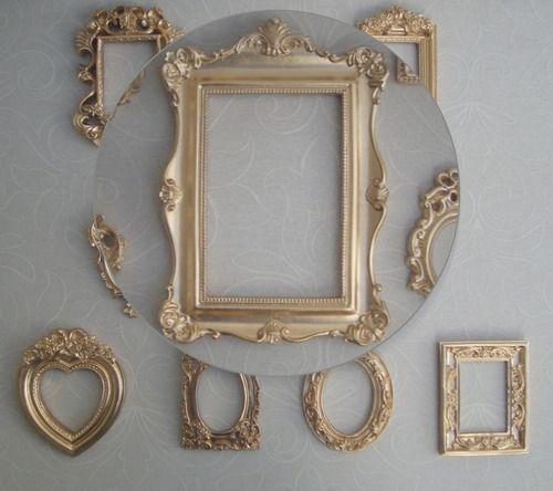 Imagem de Kit 10 Molduras Dourado Quadros Resina Parede Decoração D223