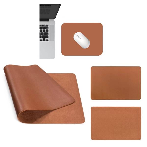 Imagem de Kit 10 Mouse Pad 25x20cm Marrom Castor Pequeno Sintético Fino Antiderrapante