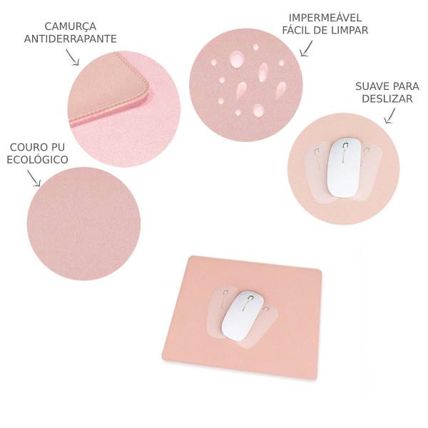 Imagem de Kit 10 Mouse Pad 25x20cm Pequeno Tapete De Mesa Em Sintético Impermeável Rosa