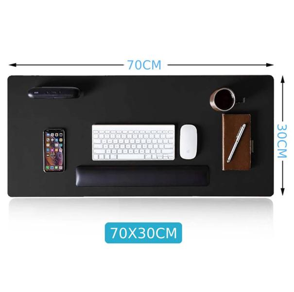 Imagem de Kit 10 Mouse Pad 70x30 Grande Preto Sintetico Premium Slim Antiderrapante Impermeavel  