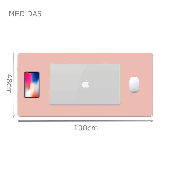 Imagem de Kit 10 Mouse Pad Grande 100x48cm Gamer home Office Escritorio Sintético Antiderrapante Rosa Claro