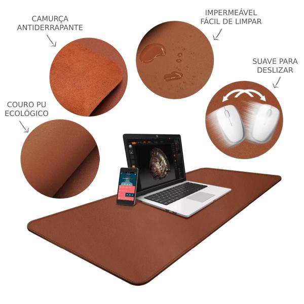 Imagem de Kit 10 Mouse Pad Grande 70x30cm Em Sintético Slim Setup Gamer Computador Castor Caramelo