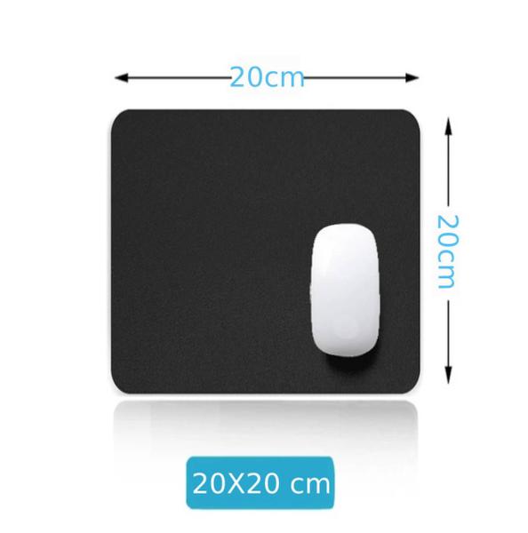 Imagem de Kit 10 Mouse Pad Pequeno 20x20cm Quadrado Preto Slim Premium Em Sintético Impermeável