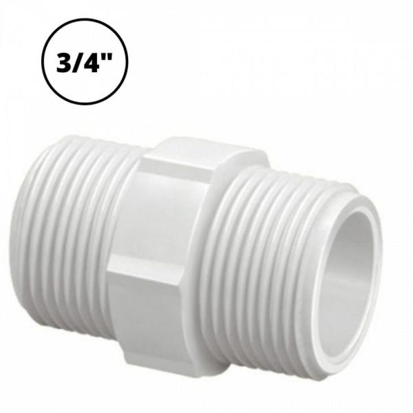 Imagem de Kit 10 nipel pvc roscavel branco 3/4 polegada krona 0288