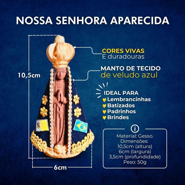 Imagem de Kit 10  Nossa Senhora Aparecida 10cm Atacado Revenda