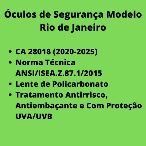 Imagem de Kit 10 óculos Protetor Epi Regulagem Resistente Fume Ca