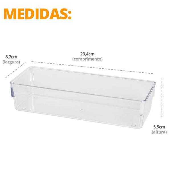 Imagem de KIt 10 Organizador Geladeira/armário/cozinha Acrílico 23x8x5