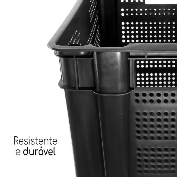 Imagem de Kit 10 Organizador Multiuso Telada Reforçada 60L Com Tampa