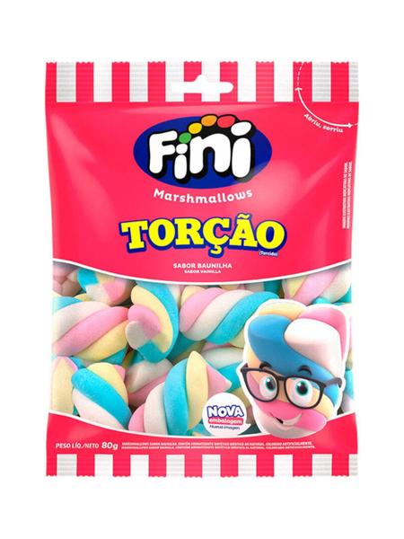 Imagem de Kit 10 Pacotes de Marshmallow Fini Torção Colorido 250g cada